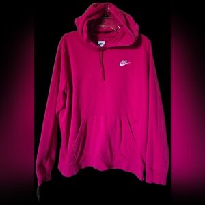 Nike Hot Pink Pullover Hoodie with White Swoosh